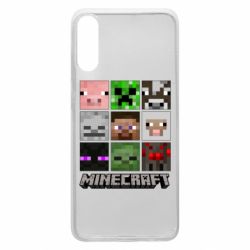 Чохол для Samsung A70 Minecraft character heads - PrintSalon