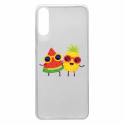 Чехол для Samsung A70 Pineapple with watermelon - PrintSalon