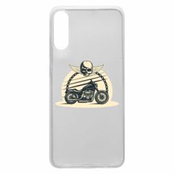 Чехол для Samsung A70 Skull and Bike - PrintSalon