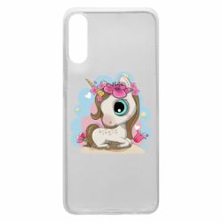 Чехол для Samsung A70 Unicorn with flowers - PrintSalon