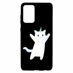 Чехол для Samsung A72 5G White cheerful cat - PrintSalon