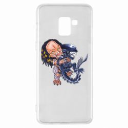 Чехол для Samsung A8+ 2018 Alien vs Predator - PrintSalon