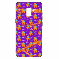 Чехол для Samsung A8+ 2018 Among Us and grunge background - PrintSalon