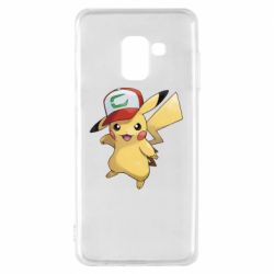 Чехол для Samsung A8 2018 Ash's hat Pikachu - PrintSalon
