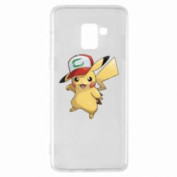 Чехол для Samsung A8+ 2018 Ash's hat Pikachu - PrintSalon