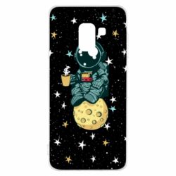 Чохол для Samsung A8 2018 Astronaut and coffee - PrintSalon