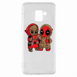 Чехол для Samsung A8+ 2018 Baby Groot And Deadpool - PrintSalon