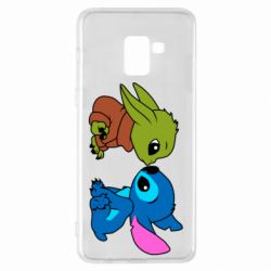 Чехол для Samsung A8+ 2018 Baby Yoda And Stitch - PrintSalon