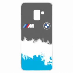 Чехол для Samsung A8+ 2018 BMW logo and gray background - PrintSalon