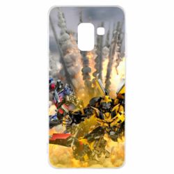 Чохол для Samsung A8 2018 Bumblebee and Optimus Prime - PrintSalon