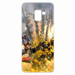 Чохол для Samsung A8+ 2018 Bumblebee and Optimus Prime - PrintSalon