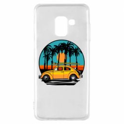 Чехол для Samsung A8 2018 Car and sunset - PrintSalon