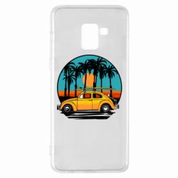 Чехол для Samsung A8+ 2018 Car and sunset - PrintSalon