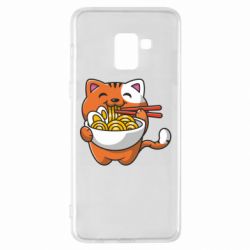 Чехол для Samsung A8+ 2018 Cat and Ramen - PrintSalon
