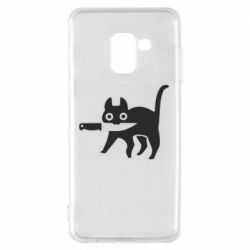 Чехол для Samsung A8 2018 Cat with a knife - PrintSalon