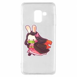 Чехол для Samsung A8 2018 Chibi Bunny Kamado Nezuko