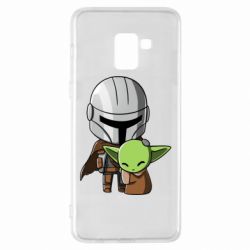 Чехол для Samsung A8+ 2018 Din Djarin And The Child - PrintSalon