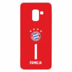 Чехол для Samsung A8 2018 FC Bayern. Твоя фамилия, номер (англ.) - PrintSalon