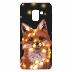 Чохол для Samsung A8 2018 Fox And Christmas Lights - PrintSalon