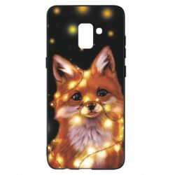 Чохол для Samsung A8+ 2018 Fox And Christmas Lights - PrintSalon