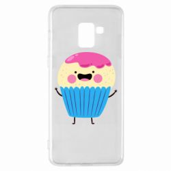 Чехол для Samsung A8+ 2018 Funny cupcake with smile - PrintSalon