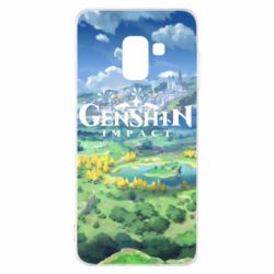 Чехол для Samsung A8 2018 Genshin Impact World