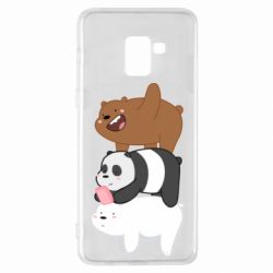 Чехол для Samsung A8+ 2018 Гризли Панда и Белый - PrintSalon