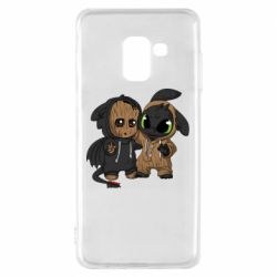 Чехол для Samsung A8 2018 Groot And Toothless - PrintSalon