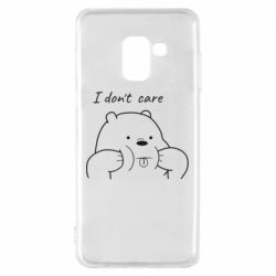 Чехол для Samsung A8 2018 I don't care white - PrintSalon