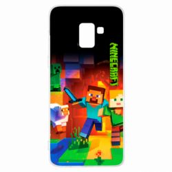 Чехол для Samsung A8+ 2018 Майнкрафт - PrintSalon