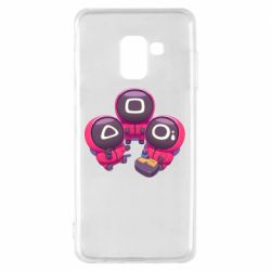 Чехол для Samsung A8 2018 Милые солдаты из игры в кальмара - PrintSalon