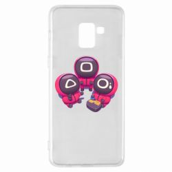 Чехол для Samsung A8+ 2018 Милые солдаты из игры в кальмара - PrintSalon