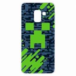 Чехол для Samsung A8 2018 Minecraft Creeper - PrintSalon