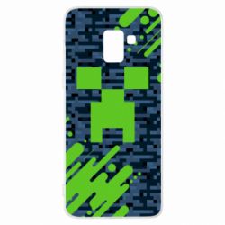 Чехол для Samsung A8+ 2018 Minecraft Creeper - PrintSalon