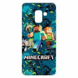 Чохол для Samsung A8 2018 Minecraft Steve Alex And Dog - PrintSalon