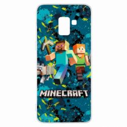 Чохол для Samsung A8+ 2018 Minecraft Steve Alex And Dog - PrintSalon