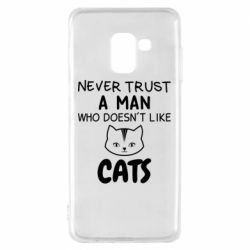 Чехол для Samsung A8 2018 Не любит котов - не доверяй - PrintSalon