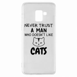 Чехол для Samsung A8+ 2018 Не любит котов - не доверяй - PrintSalon