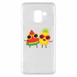 Чехол для Samsung A8 2018 Pineapple with watermelon - PrintSalon