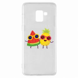 Чехол для Samsung A8+ 2018 Pineapple with watermelon - PrintSalon