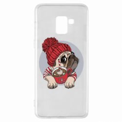Чехол для Samsung A8+ 2018 Pug And Coffee - PrintSalon