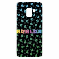 Чехол для Samsung A8 2018 Roblox And Logo 3D - PrintSalon
