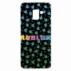 Чехол для Samsung A8+ 2018 Roblox And Logo 3D - PrintSalon