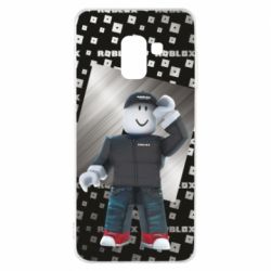 Чохол для Samsung A8 2018 Roblox And Metal Logo - PrintSalon