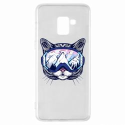Чехол для Samsung A8+ 2018 Snowboard Cat - PrintSalon