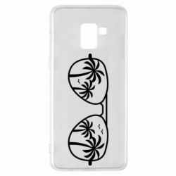 Чехол для Samsung A8+ 2018 Sunglasses And Palm Trees - PrintSalon