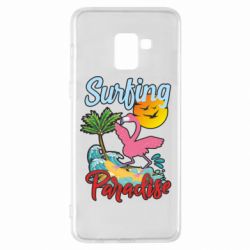 Чехол для Samsung A8+ 2018 Surfing Paradise Flamingo - PrintSalon