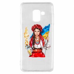 Чехол для Samsung A8 2018 Украинская девушка в венку - PrintSalon