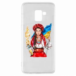 Чехол для Samsung A8+ 2018 Украинская девушка в венку - PrintSalon