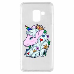 Чехол для Samsung A8 2018 Unicorn Princess - PrintSalon